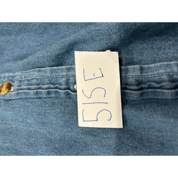 Giorgio Sant Angelo Sz M Denim Shirt Button Down Front Pockets Long Sleeve Blue - Picture 8 of 9